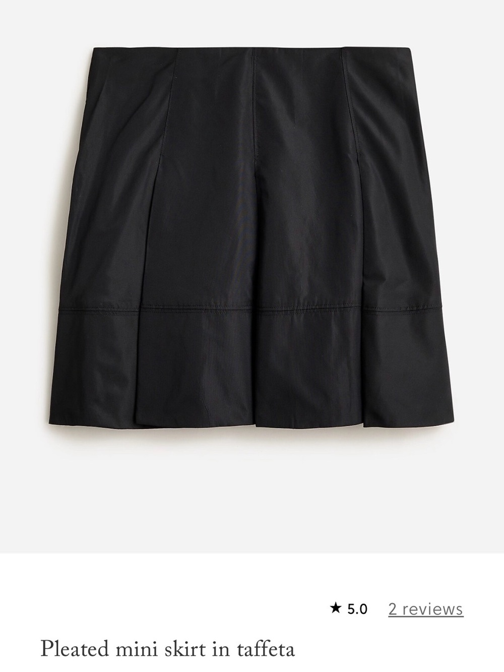 J. Crew Black Pleated Mini Skirt